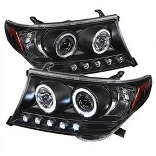 Spyder Projector Headlights LED Halo for Toyota Land Cruiser - Black