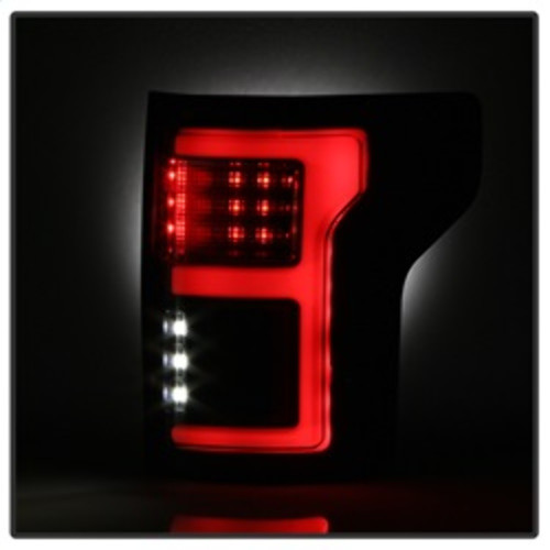 Spyder LED Tail Lights w/ Blind Spot for Ford F-150 - Black Smoke