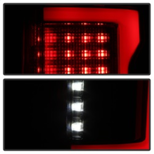 Spyder LED Tail Lights w/ Blind Spot for Ford F-150 - Black Smoke
