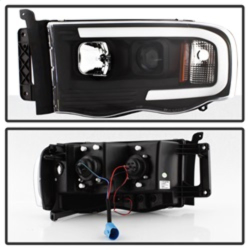 Spyder Light Bar Projector Headlights for Dodge Ram 1500 - Black