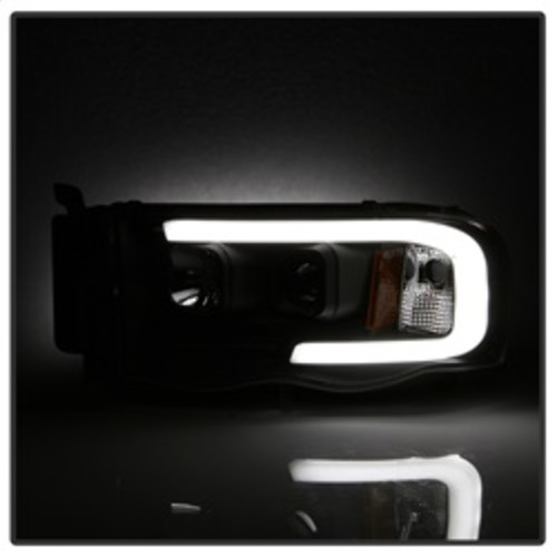 Spyder Light Bar Projector Headlights for Dodge Ram 1500 - Black