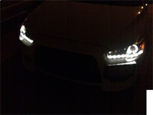 Spyder Projector Xenon/HID LED Halo DRL for Mitsubishi Lancer/EVO-10 - Black
