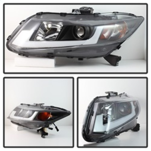 Spyder Projector Headlights Lightbar DRL for Honda Civic - Black