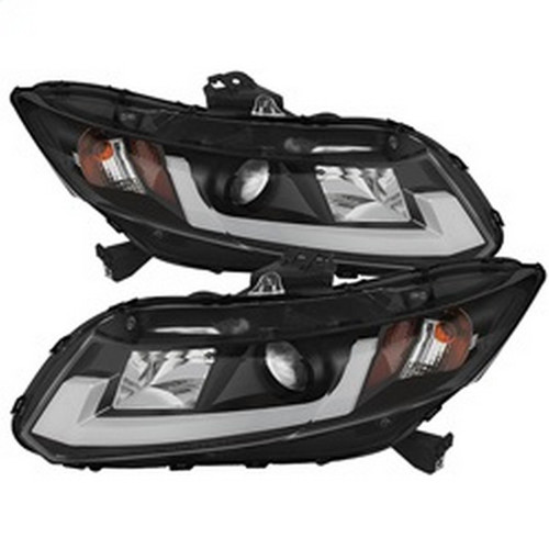 Spyder Projector Headlights Lightbar DRL for Honda Civic - Black