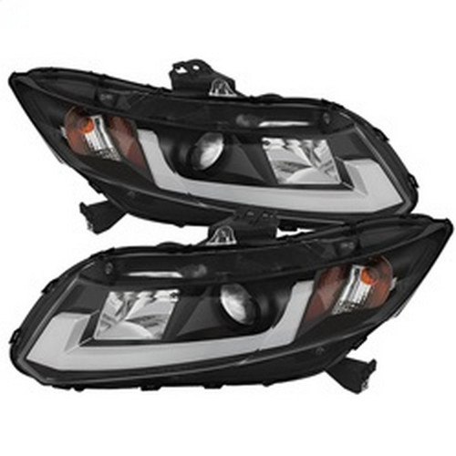 Spyder Projector Headlights Lightbar DRL for Honda Civic - Black