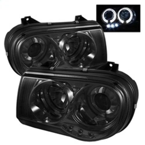 Spyder Projector Headlights LED Halo for Chrysler 300C - Smoke Spyder Projector Headlights LED Halo for Chrysler 300C - Smoke