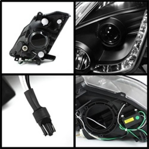 Spyder Projector Headlights DRL for Nissan 350Z Halogen - Black