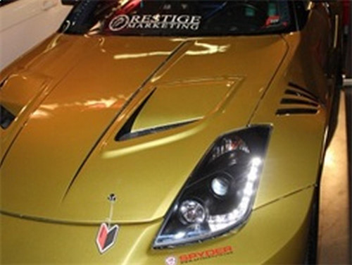 Spyder Projector Headlights DRL for Nissan 350Z Halogen - Black