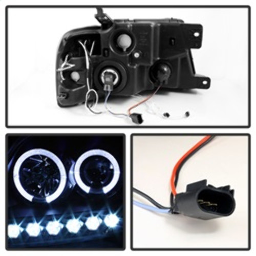 Spyder Projector Headlights V2 CCFL Halo for Ford F150 - Black Smoke