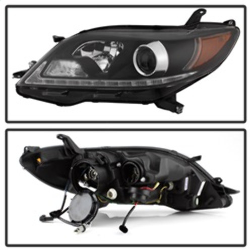 Spyder Projector Headlights DRL LED for Toyota Sienna - Black Spyder Projector Headlights DRL LED for Toyota Sienna - Black