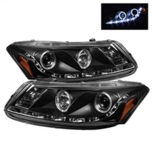Spyder Projector Headlights LED Halo DRL for Honda Accord 4Dr - Black Spyder Projector Headlights LED Halo DRL for Honda Accord 4Dr - Black