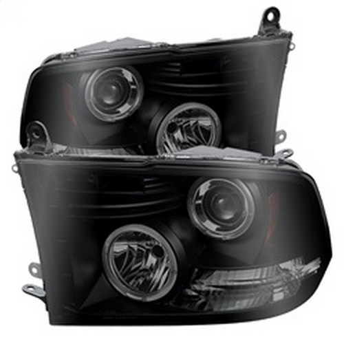 Spyder Projector Headlights LED Halo for Dodge Ram 1500 Halogen - Black Smoke