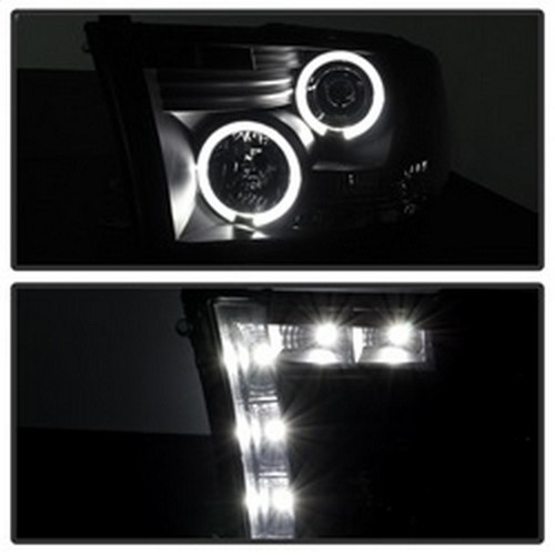 Spyder Projector Headlights LED Halo for Dodge Ram 1500 Halogen - Black Smoke