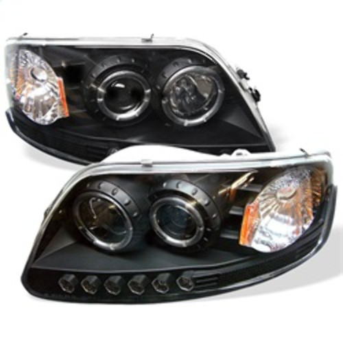 Spyder Projector LED Halo Amber Reflector for Ford F150 - Black