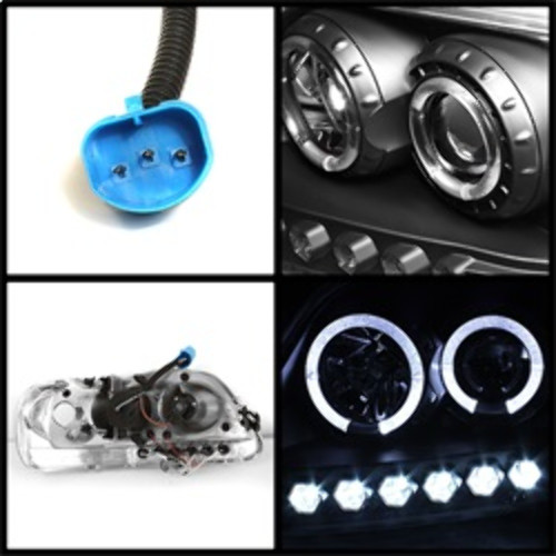 Spyder Projector LED Halo Amber Reflector for Ford F150 - Black