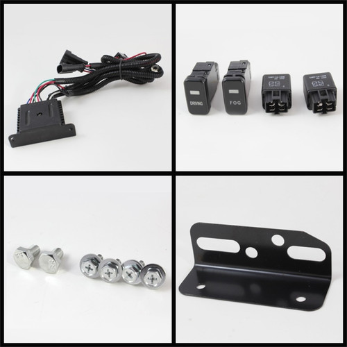 Spyder Fog Lights w/ LED Daytime Running Lights for Toyota FJ Cruiser - Black