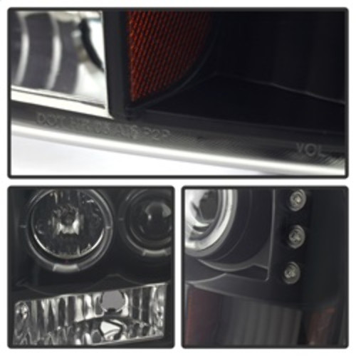 Spyder Projector Version 2 LED Halo for Ford F250 Super Duty - Black Smoke