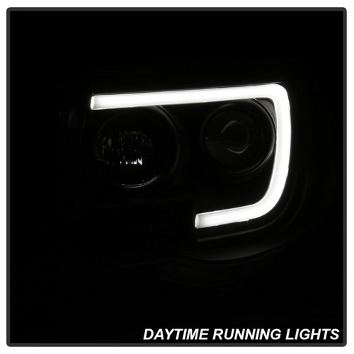 Spyder V2 Projector Headlights Light Bar DRL for Toyota Tacoma - Black Smoke