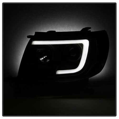 Spyder V2 Projector Headlights Light Bar DRL for Toyota Tacoma - Black Smoke