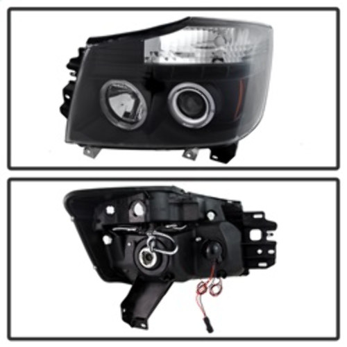 Spyder Projector Headlights LED Halo for Nissan Titan/Armada - Black Spyder Projector Headlights LED Halo for Nissan Titan/Armada - Black
