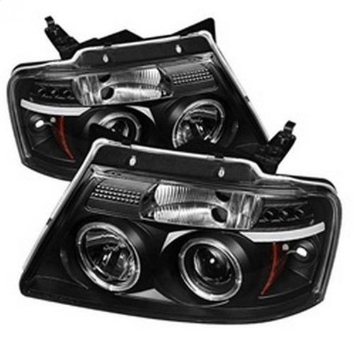 Spyder Projector Headlights Version 2 LED Halo for Ford F150 - Black