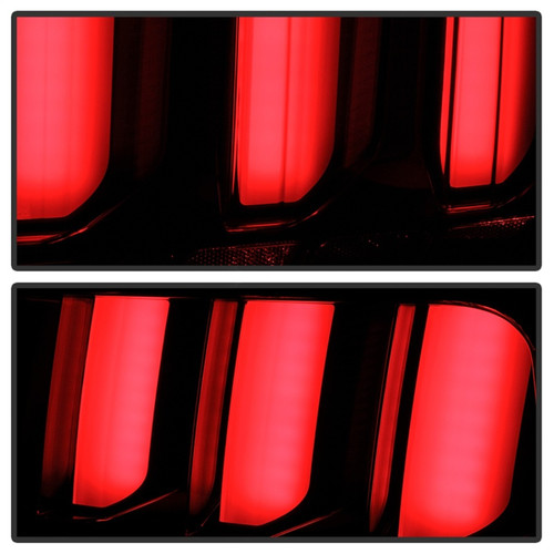 Spyder LED Tail Lights for Ford Mustang White Light Bar - Black