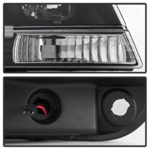 Spyder Projector Headlights Light Bar DRL LED for Jeep Grand Cherokee - Black