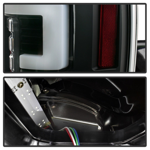 Spyder LED Tail Lights for Ford F250 w/ Blind Spot Sensor/LED Model - Black