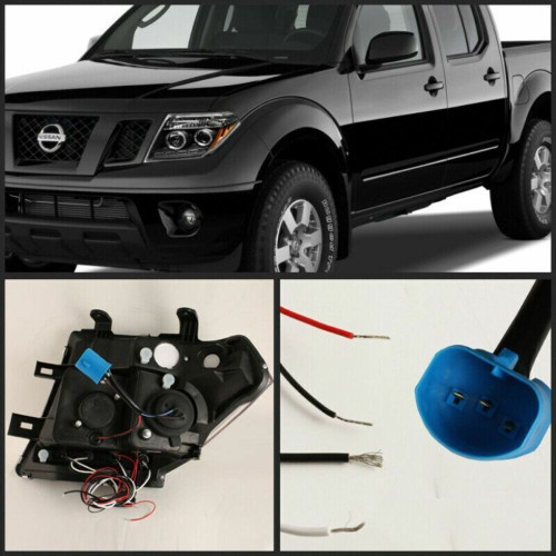 Spyder Projector Headlights LED Halo for Nissan Frontier - Black