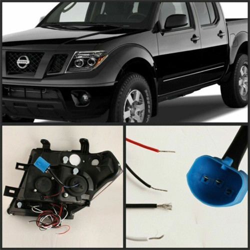 Spyder Projector Headlights LED Halo for Nissan Frontier - Black
