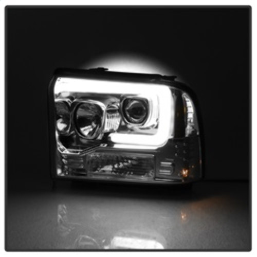Spyder V2 Projector Headlights Light Bar DRL for Ford F250/350/450 SD - Black