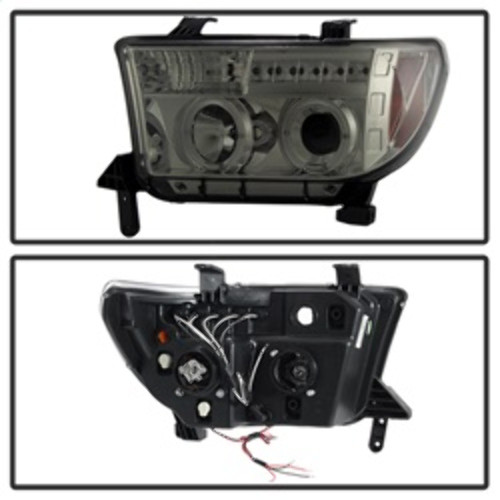 Spyder Projector Headlights LED Halo for Toyota Tundra - Smoke