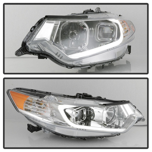 xTune Projector Headlights for Acura TSX - Light Bar DRL - Chrome