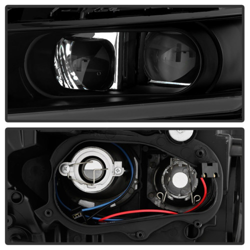 xTune DRL Halogen Projector Headlights for Chevy Impala - Black Smoke