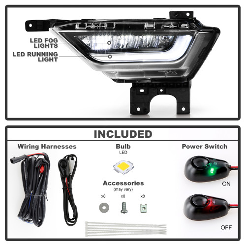 Spyder Style Full LED Fog Lights w/ Switch for Ford F150 Spyder Style Full LED Fog Lights w/ Switch for Ford F150