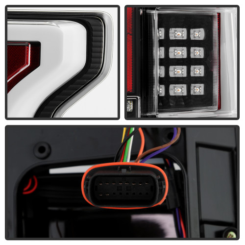Spyder LED Tail Lights w/ Rear Blind Spot for Ford F150 - Black