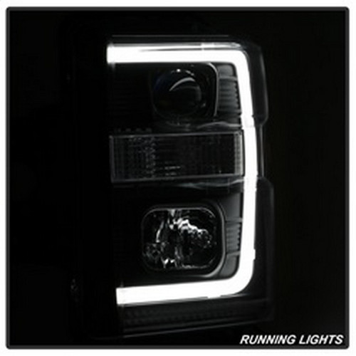 Spyder Projector Headlights V2 Light Bar DRL LED for Ford F-250 - Black