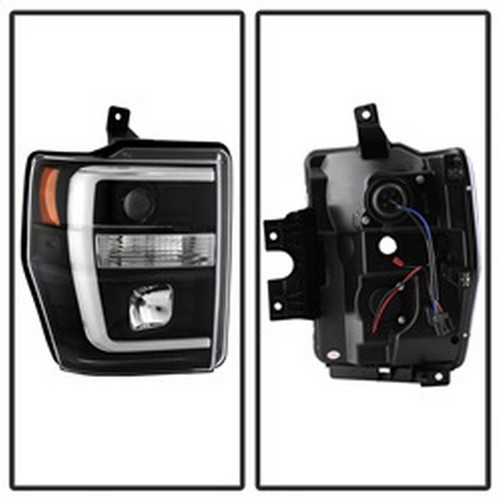 Spyder Projector Headlights V2 Light Bar DRL LED for Ford F-250 - Black