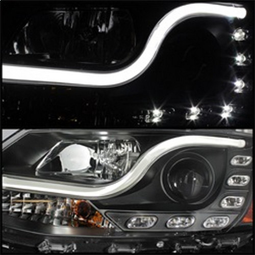 Spyder Projector Headlights Light Tube DRL for Volkswagen Jetta - Black