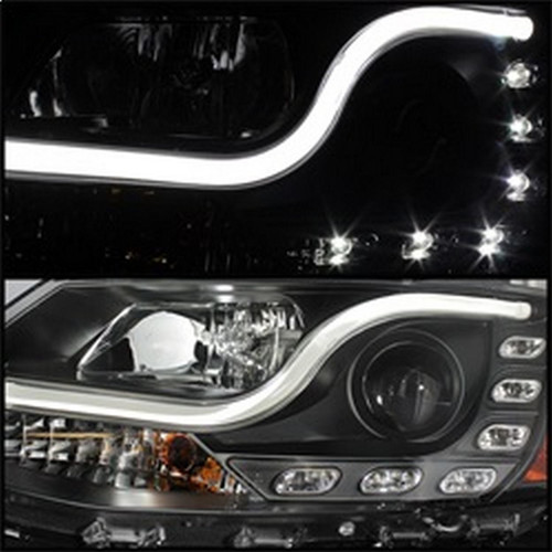 Spyder Projector Headlights Light Tube DRL for Volkswagen Jetta - Black