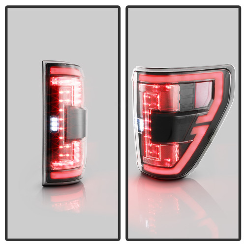 Spyder Light Bar LED Tail Lights for Ford F150 Factory Halogen - Black