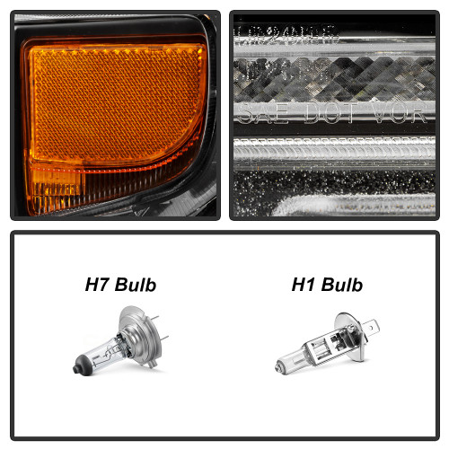 Spyder Projector Headlights LED DRL for Chevy Silverado 2500/3500 - Black
