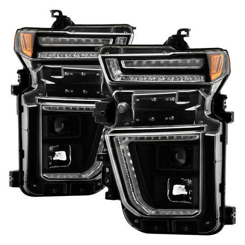 Spyder Projector Headlights LED DRL for Chevy Silverado 2500/3500 - Black