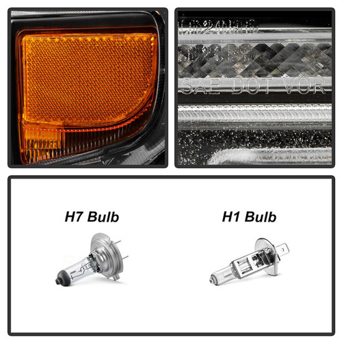 Spyder Projector Headlights LED DRL for Chevy Silverado 2500/3500 - Black