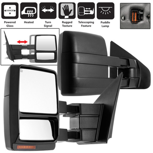 xTune Heated Amber LED Signal Telescoping Mirror for Ford F-150 - Set