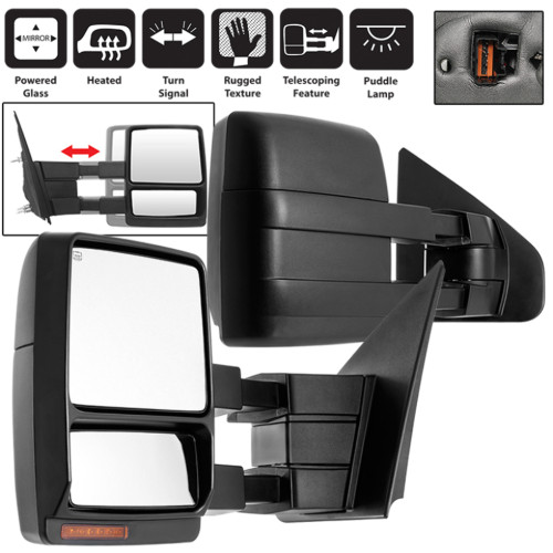 xTune Heated Amber LED Signal Telescoping Mirror for Ford F-150 - Set