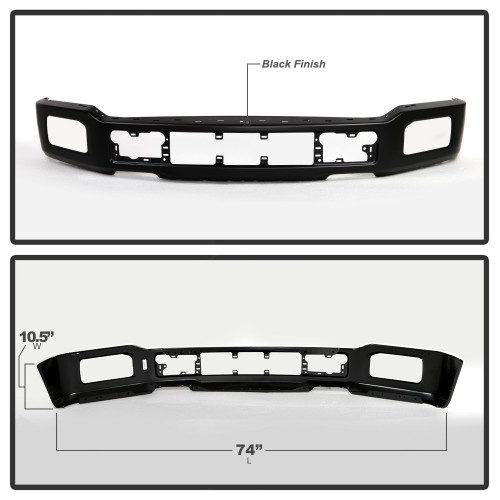 Spyder Front Bumper w/ Fog Lights Hole for Ford F150 KING RANCH - Black