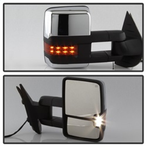 xTune Heated Amber LED Signal Mirrors for Chevy Silverado - Chrome