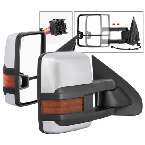 xTune Heated Amber LED Signal Mirror for Chevy Silverado - Chrome xTune Heated Amber LED Signal Mirror for Chevy Silverado - Chrome
