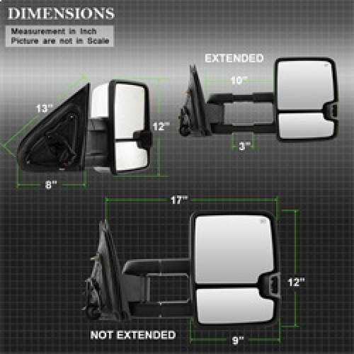 xTune Heated Amber LED Signal Mirror for Chevy Silverado - Chrome